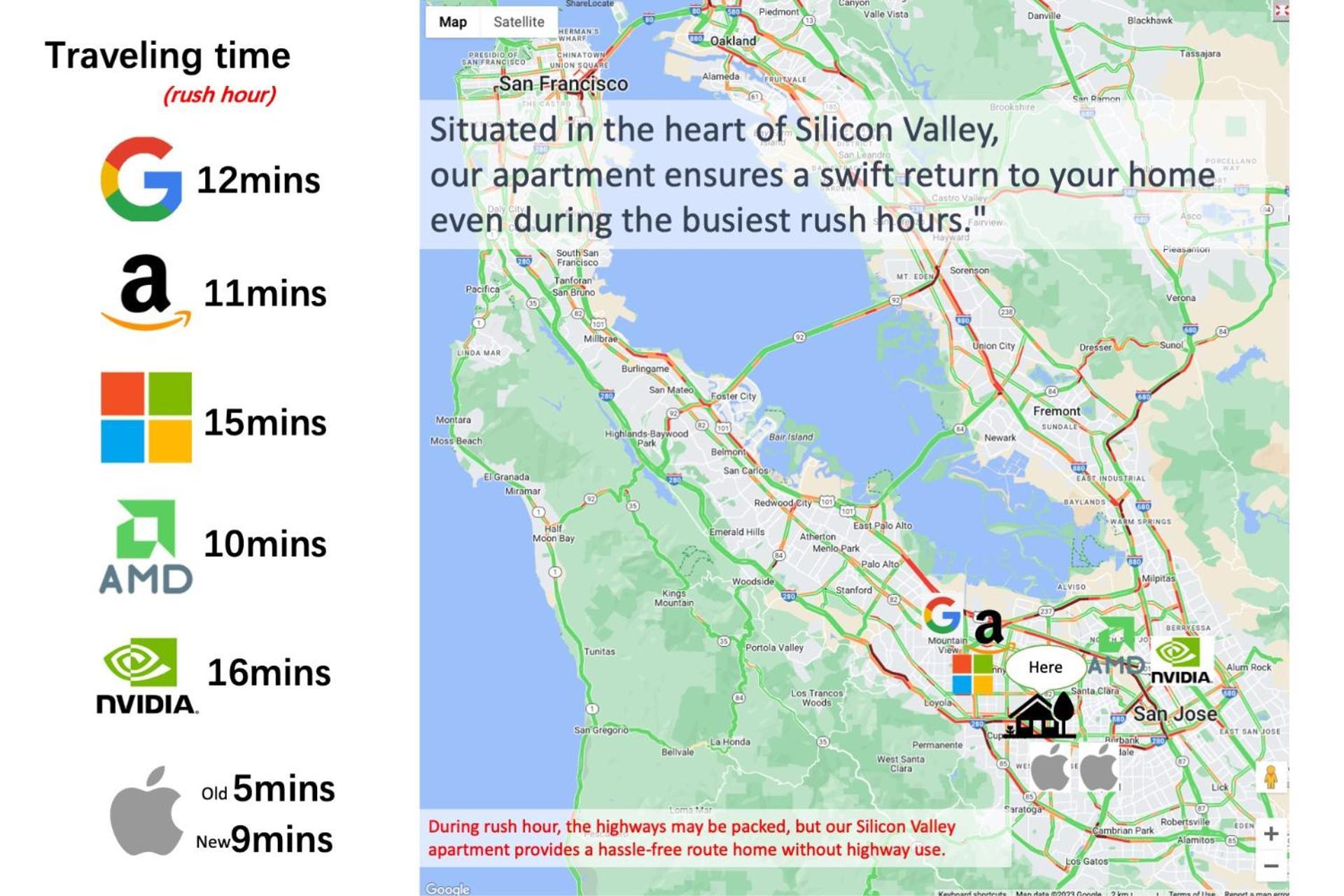 2Br Apt With Brand New Super Quite Ac, Washer, Dryer, Free Ev Station, Free Parking In Cupertino サニーベール エクステリア 写真